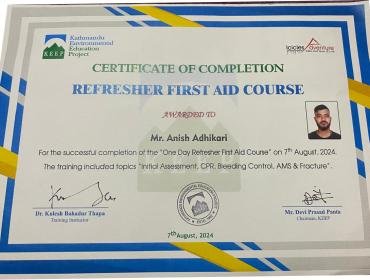 Anish-Adhikari-First Aid Training 